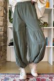 Basso Baby Cord Tiered Cuff Pant Khaki